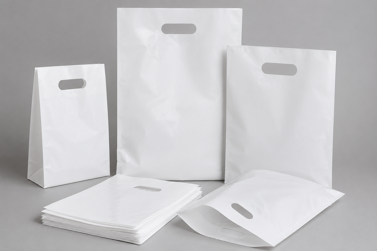 kp trading Punched-Out Handle Bags (Die-Cut Handle)